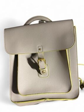 Indigo Taupe Backpack with Yellow Trim